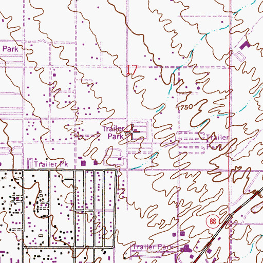 Topographic Map of Baywood Mobile Park, AZ