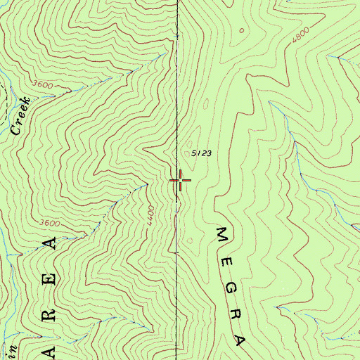 Topographic Map of Megram Ridge, CA