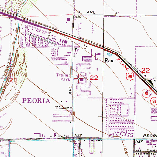 Topographic Map of Casa Del Sol Resort West Mobile Home Park, AZ