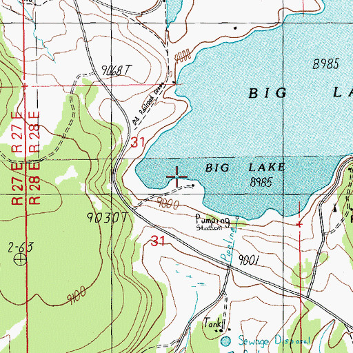 Topographic Map of Big Lake South Cove Boat Launch, AZ