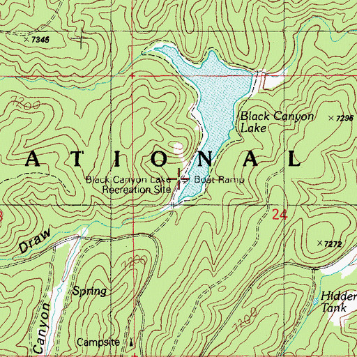 Topographic Map of Black Canyon Lake Boat Launch, AZ