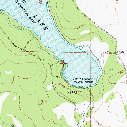 Topographic Map of Long Lake South Boat Launch, AZ