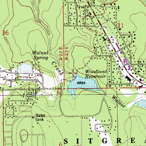 Topographic Map of Woodland Lake Park Boat Launch, AZ