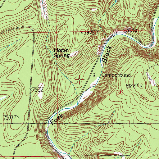 Topographic Map of Horse Spring Campground, AZ