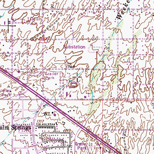 Topographic Map of Superstition Lookout Recreational Vehicle Resort, AZ