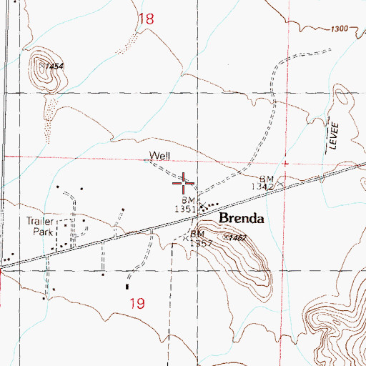 Topographic Map of The Black Rock Recreational Vehicle Village, AZ