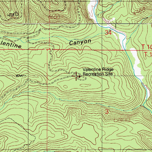 Topographic Map of Valentine Ridge Campground, AZ