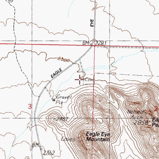 Topographic Map of Eagle Eye Cemetery, AZ