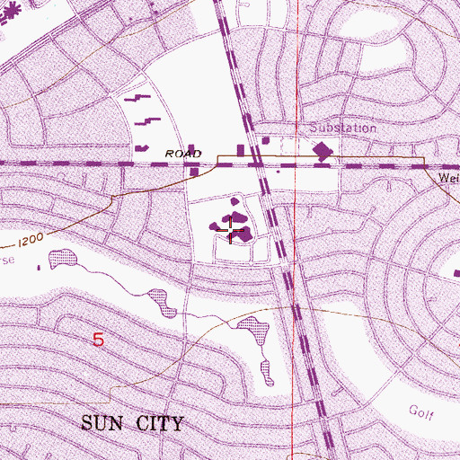 Topographic Map of Bell Recreation Center, AZ