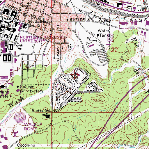 Topographic Map of Cogdill Recreation Center, AZ