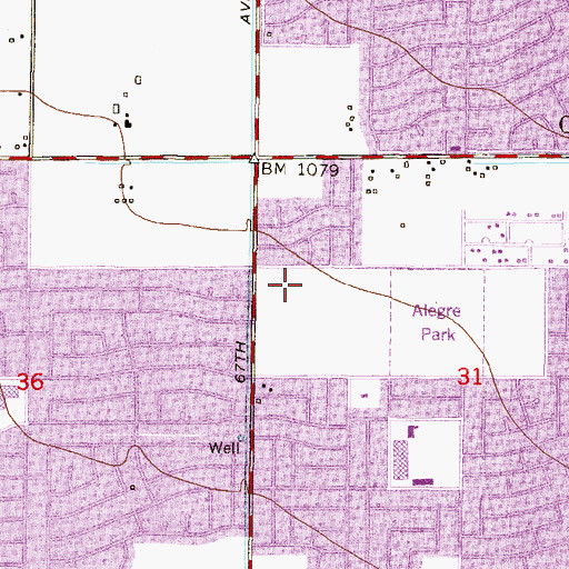 Topographic Map of Desert West Community Center, AZ