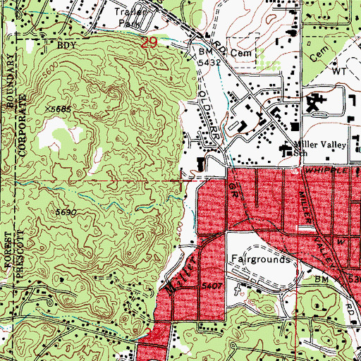 Topographic Map of Meadow Park Care Center, AZ