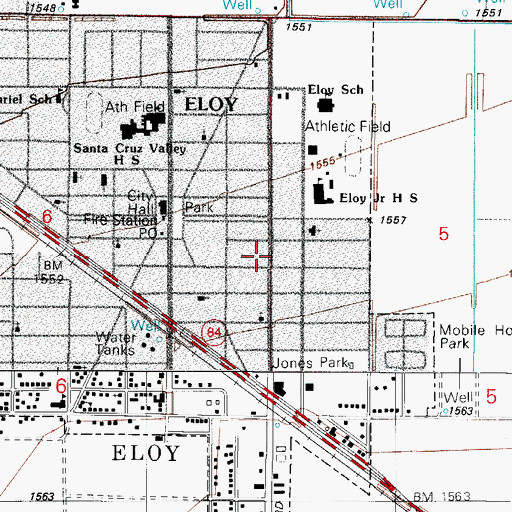 Topographic Map of Pinal County Eloy Health Department, AZ