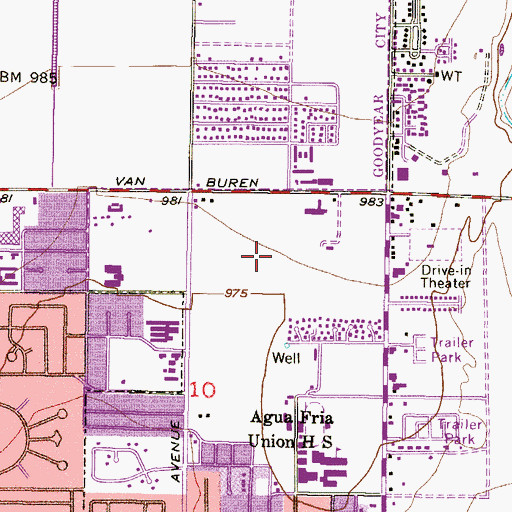 Topographic Map of Estrella Care and Rehabilitation Center, AZ