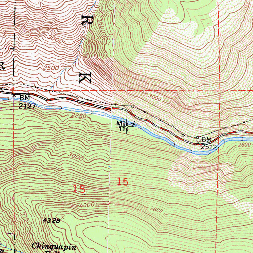 Topographic Map of Merced Gorge, CA