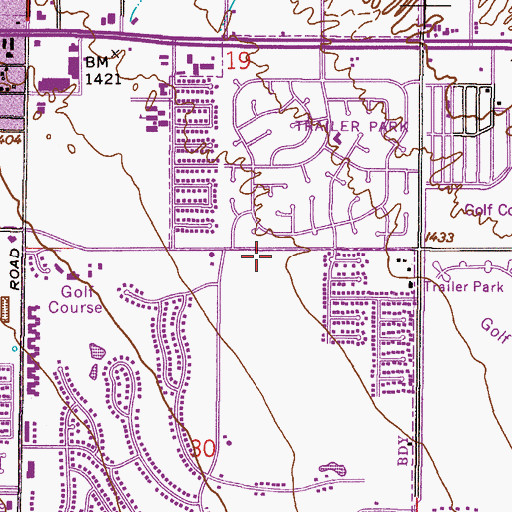 Topographic Map of Springdale Village Health Care Center, AZ