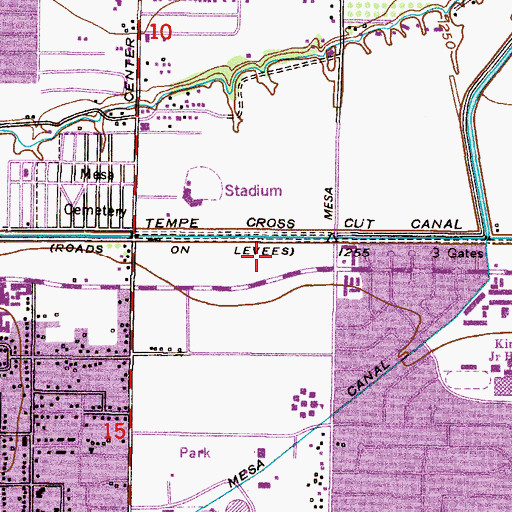 Topographic Map of The Grand Court of Mesa, AZ