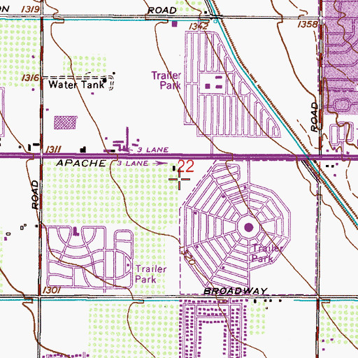 Topographic Map of East Mesa Healthcare Center, AZ