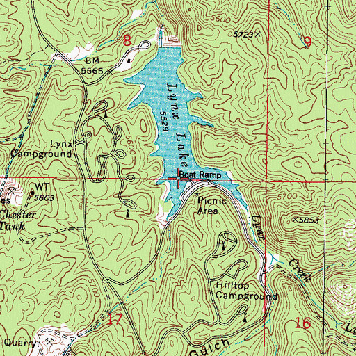 Topographic Map of Lynx Lake Boat Ramp, AZ