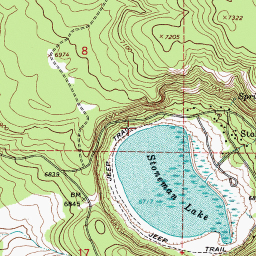 Topographic Map of Stoneman Lake Boat Launch, AZ