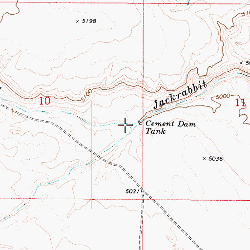Topographic Map of Cement Dam Tank, AZ