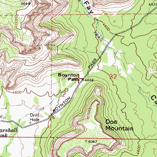 Topographic Map of Boynton Pass, AZ