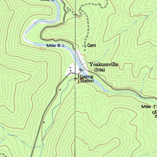 Topographic Map of Methodist Creek, CA