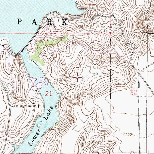 Topographic Map of Pleasant Harbor Marina, AZ