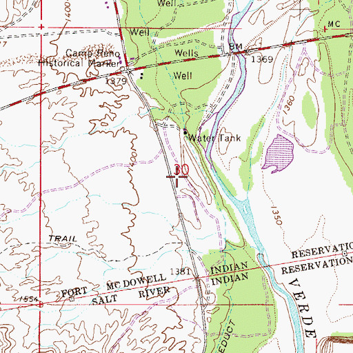 Topographic Map of Eagle View Recreational Vehicle Resort, AZ