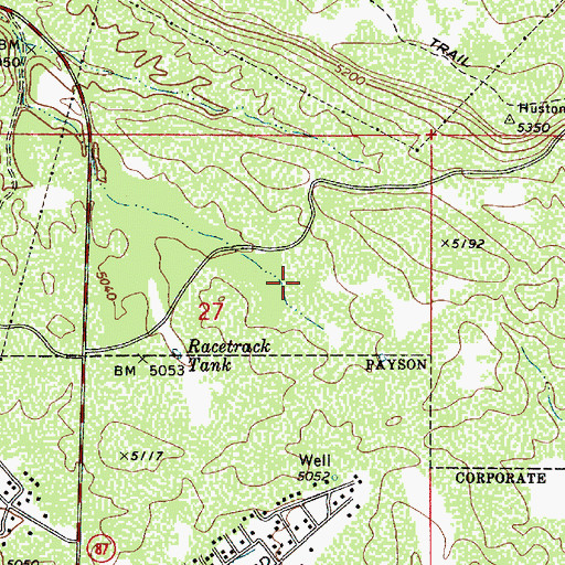 Topographic Map of Houston Mesa Group Campground, AZ