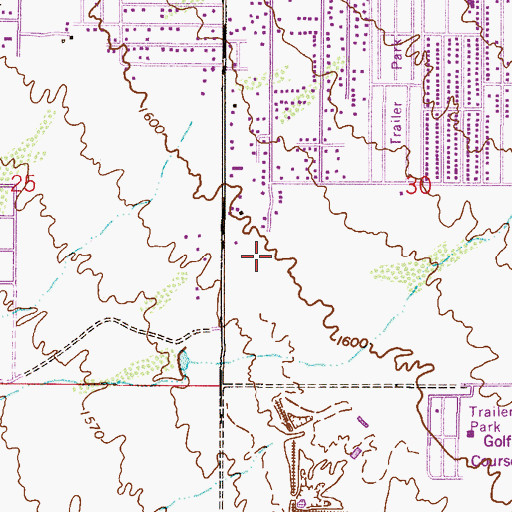 Topographic Map of Meridian Recreational Vehicle Resort, AZ