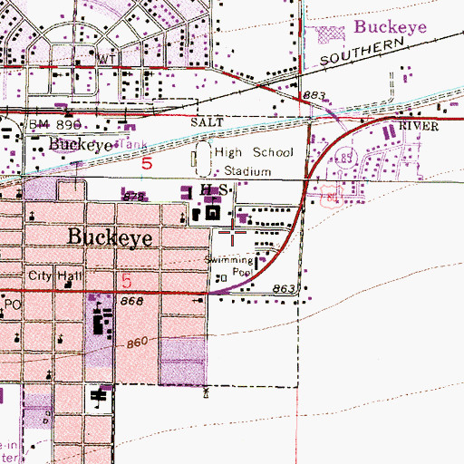 Topographic Map of Dr Robert A Saide Recreation Center, AZ