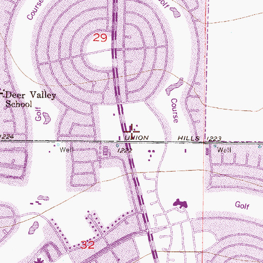 Topographic Map of Marinette Recreation Center, AZ