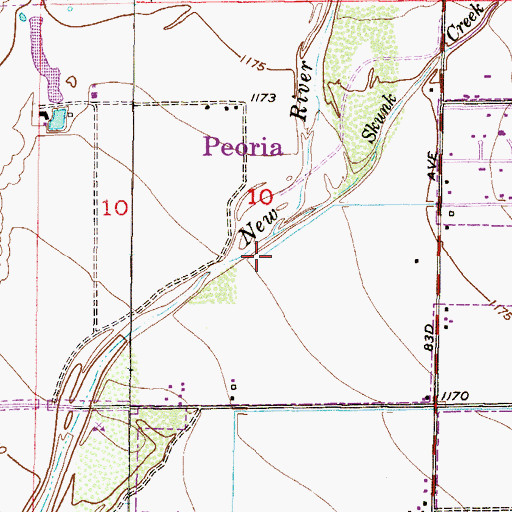 Topographic Map of Rio Vista Recreation Center, AZ