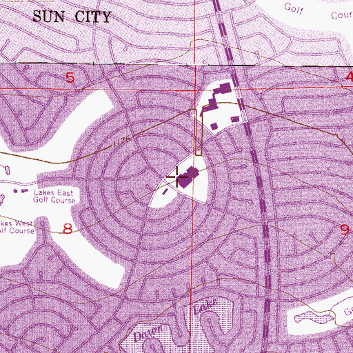 Topographic Map of Sundial Recreation Center, AZ