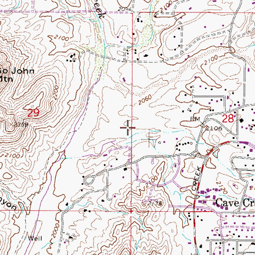 Topographic Map of Rancho Manana Golf Club, AZ