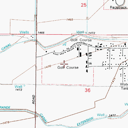 Topographic Map of Tierra Grande Golf Club, AZ