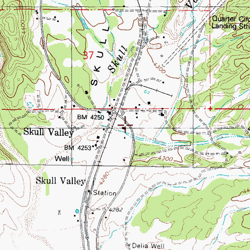 Topographic Map of Skull Valley Post Office, AZ