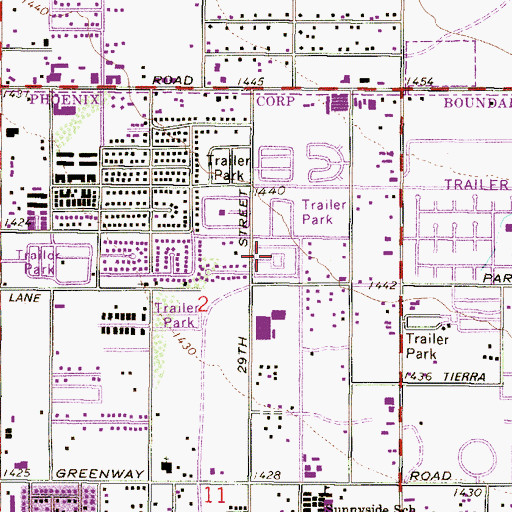 Topographic Map of Arbor Manor Mobile Home Park, AZ