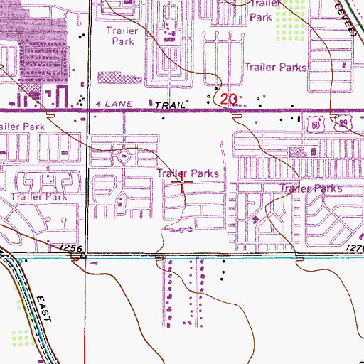 Topographic Map of Brentwood West Mobile Home Park, AZ
