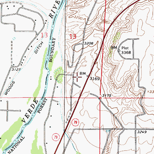 Topographic Map of Buffalo Run Mobile Home Park, AZ
