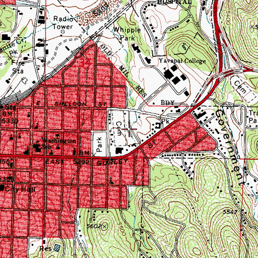 Topographic Map of Casa Loma Mobile Home Park, AZ