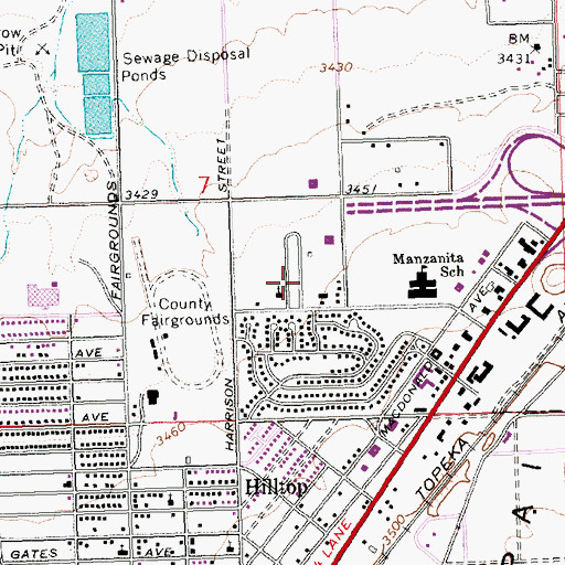 Topographic Map of Foothill Vista Mobile Home Park, AZ