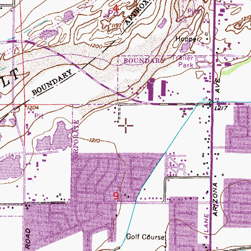 Topographic Map of Seyenne Vista Mobile Home Park, AZ