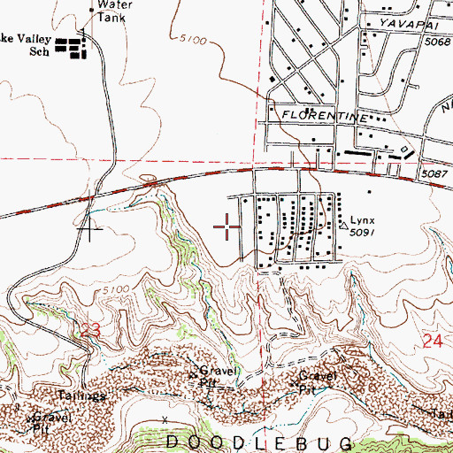 Topographic Map of Shadow Mountain Mobile Home Park, AZ