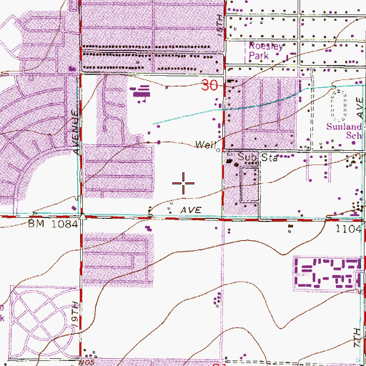 Topographic Map of Southern Foothills Mobile Home Park, AZ