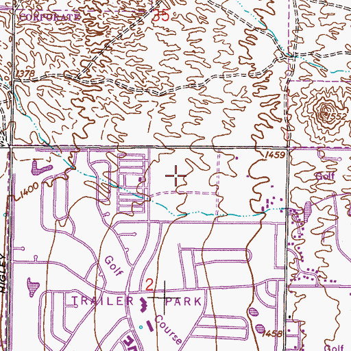 Topographic Map of The Wells Mobile Home Park, AZ