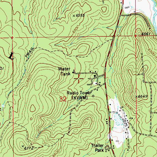 Topographic Map of Timberline Mobile Home Community, AZ