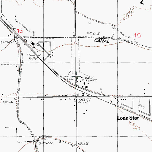 Topographic Map of Tower Mobile Home Park, AZ