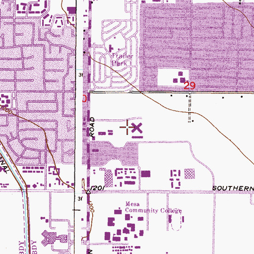Topographic Map of Bella Vista Senior Living, AZ